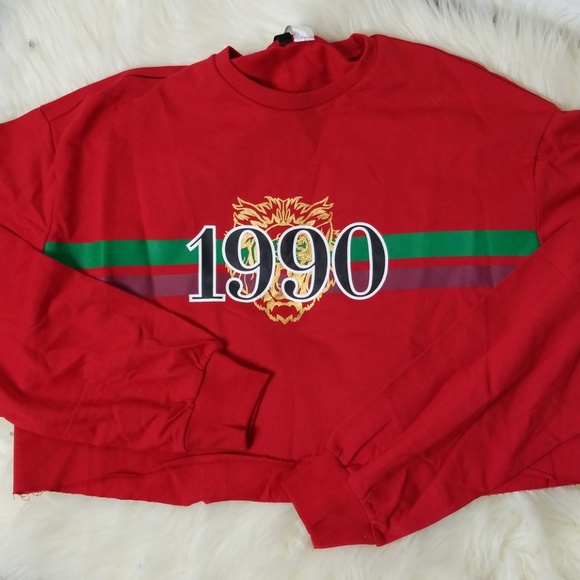 1990s crop top sweatshirt new - Picture 2 of 3